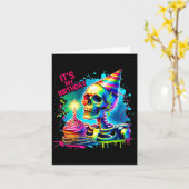 Carte Halloween Squelette C'est ma fête de costume d'ann (Fleur jaune)