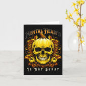 Carte Halloween Squelette Citrouille Santé mentale Suici (Fleur jaune)