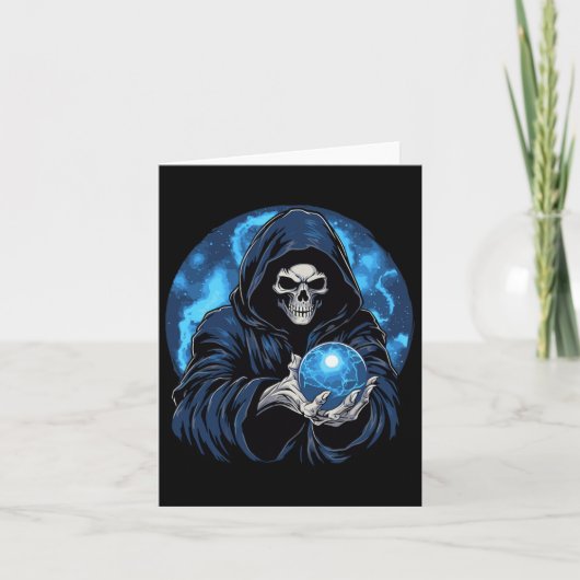 Carte Halloween squelette de la mort de la Faucheuse (Devant)