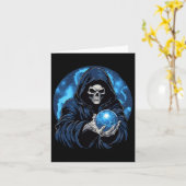 Carte Halloween squelette de la mort de la Faucheuse (Fleur jaune)