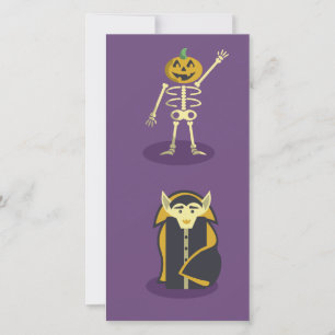 Carte Halloween Squelette Dracula Mummy Griffe Reaper