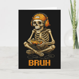 Carte Halloween Squelette Gamer Vidéo Jeu Drôle Skelet