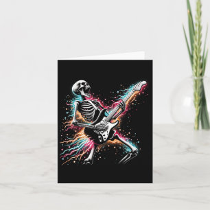 Carte Halloween Squelette Jouer Guitare - Rock Et Roll