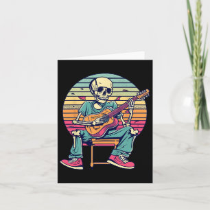 Carte Halloween Squelette Jouer Guitare Rock Et Roll Nd
