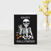 Carte Halloween Squelette Saler Candy Fun (Fleur jaune)