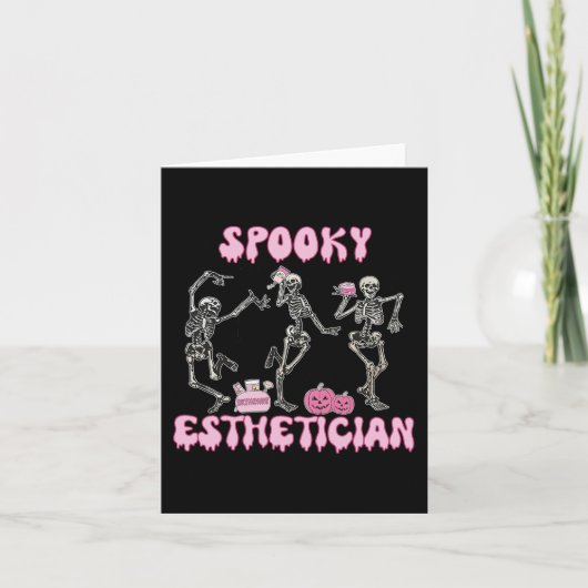Carte Halloween squelette Thérapie de la peau Esthétique (Devant)