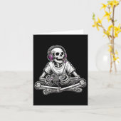 Carte Halloween squelettique (Fleur jaune)