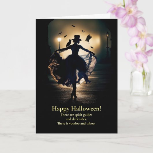 Carte Halloween Steampunk Victorian Voodoo Mystic (Orchidée)