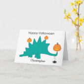 Carte Halloween Stegosaurus Dinosaur (Fleur jaune)