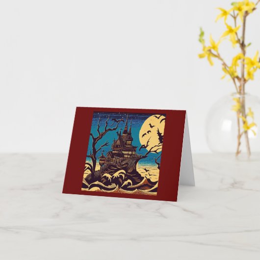 Carte Halloween - Style de coupe 4 (Fleur jaune)