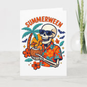 Carte Halloween Summer Ween Skeleton Spooky Vacation Flo (Devant)