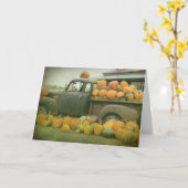Carte Halloween sur le camion Citrouille (Fleur jaune)