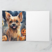 Carte Halloween Terrier Australien Avec Citrouilles Effr (Intérieur)