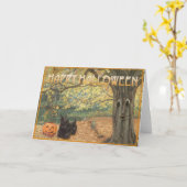 Carte Halloween Terrier Écossais (Fleur jaune)