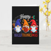 Carte Halloween Thanksgiving Christmas Happy Hallothanks (Fleur jaune)