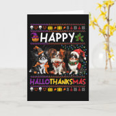 Carte Halloween Thanksgiving Christmas Ugly Papillon Dog (Fleur jaune)