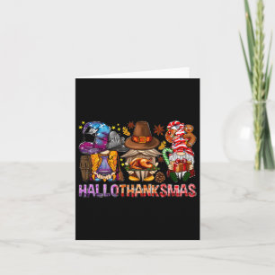 Carte Halloween Thanksgiving Noël Joyeux Hallomerci