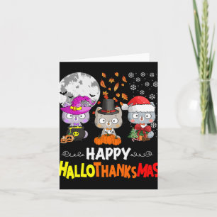 Carte Halloween Thanksgiving Noël Joyeux Hallomerci