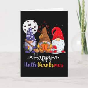 Carte Halloween Thanksgiving Noël Joyeux Hallothanks