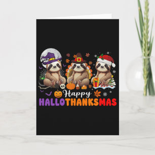 Carte Halloween Thanksgiving Noël Joyeux Hallothanks