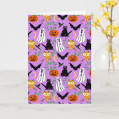Carte Halloween thème collage toss Motif violet (Fleur jaune)