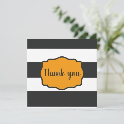 Carte Halloween thème "Merci" rayé (Debout devant)