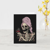 Carte Halloween Thème Squelette Vin (Fleur jaune)