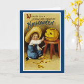 Carte Halloween très divertissant (Fleur jaune)