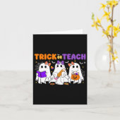 Carte Halloween Trick Ou Enseigner Retro Enseignants Étu (Fleur jaune)