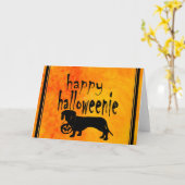 Carte Halloween Trick ou Treat Dachshund (Fleur jaune)