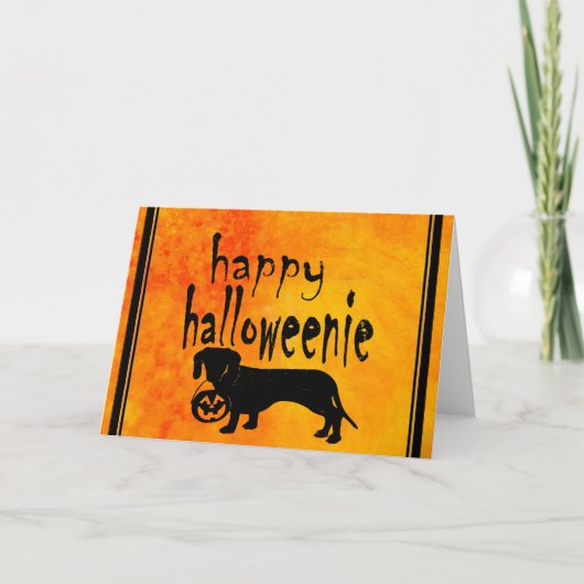 Carte Halloween Trick ou Treat Dachshund (Devant)