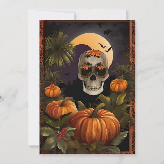 Carte Halloween Tropical Effrayant - Jour des Mort (Devant)