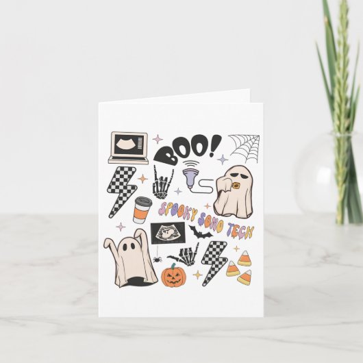 Carte Halloween Ultrasound Tech Automne Sonographe Autom (Devant)