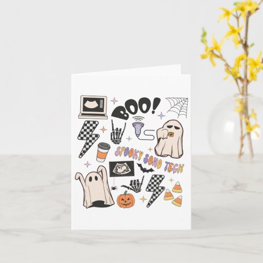 Carte Halloween Ultrasound Tech Automne Sonographe Autom (Fleur jaune)