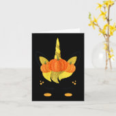 Carte Halloween Unicorn Visage Thanksgiving Filles Citro (Fleur jaune)