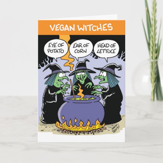Carte Halloween Vegan Witches (Devant)
