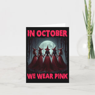 Carte Halloween Vibes Le cancer du sein sorcière En Octo