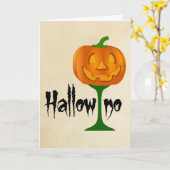 Carte Halloween vin Citrouille Hallowino (Fleur jaune)