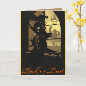 Carte Halloween vintage (Fleur jaune)