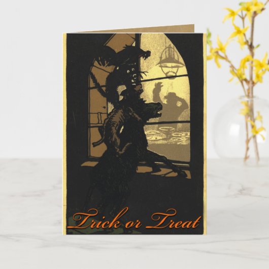 Carte Halloween vintage (Fleur jaune)