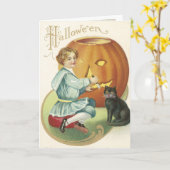 Carte Halloween vintage (Fleur jaune)