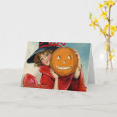 Carte Halloween vintage (Fleur jaune)