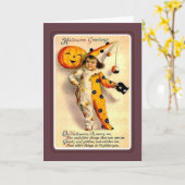 Carte Halloween vintage (Fleur jaune)