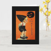 Carte Halloween vintage (Fleur jaune)