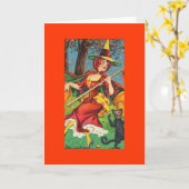 Carte Halloween vintage (Fleur jaune)
