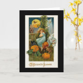 Carte Halloween vintage (Fleur jaune)