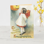 Carte Halloween vintage (Fleur jaune)