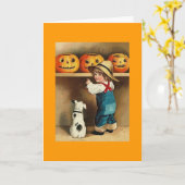 Carte Halloween vintage (Fleur jaune)