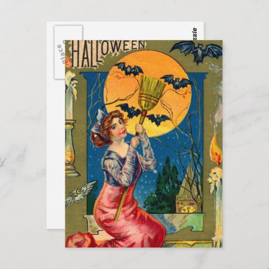 Carte Halloween vintage (Devant / Derrière)