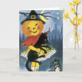 Carte Halloween vintage (Fleur jaune)